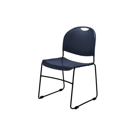 National Public Seating NPS Commercialine Stack Chair - Polypropylene - Navy - 850-CL Series, PK4 855-CL